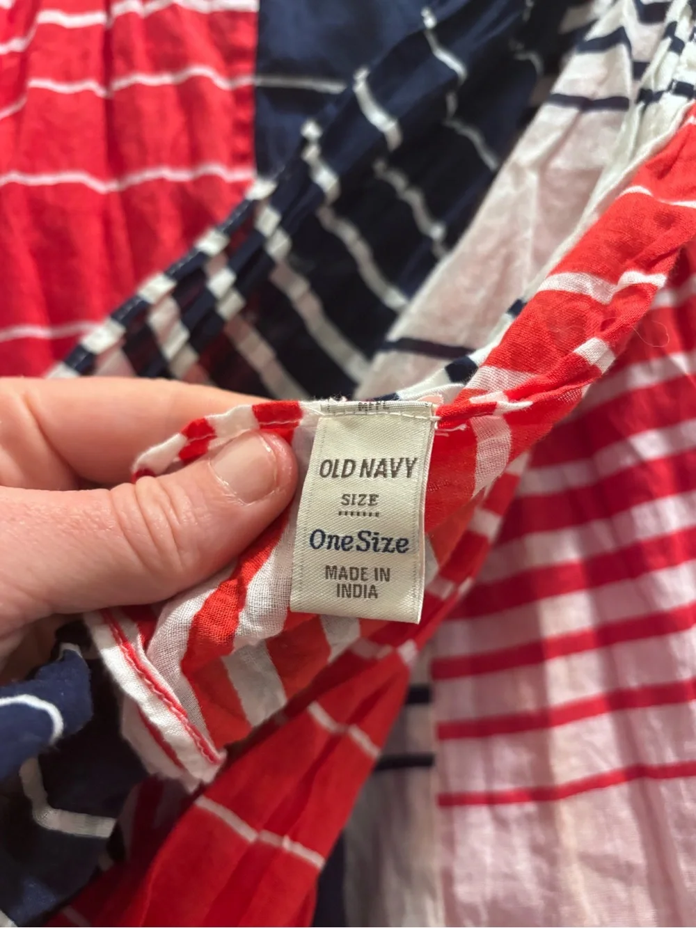 Old Navy Red, White & Navy Striped Scarf